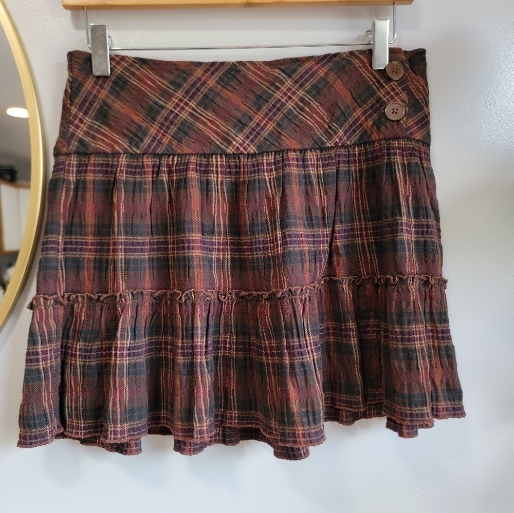 FRESH BREWED Girl mini plaid pattern 90s vintage women skirt size M